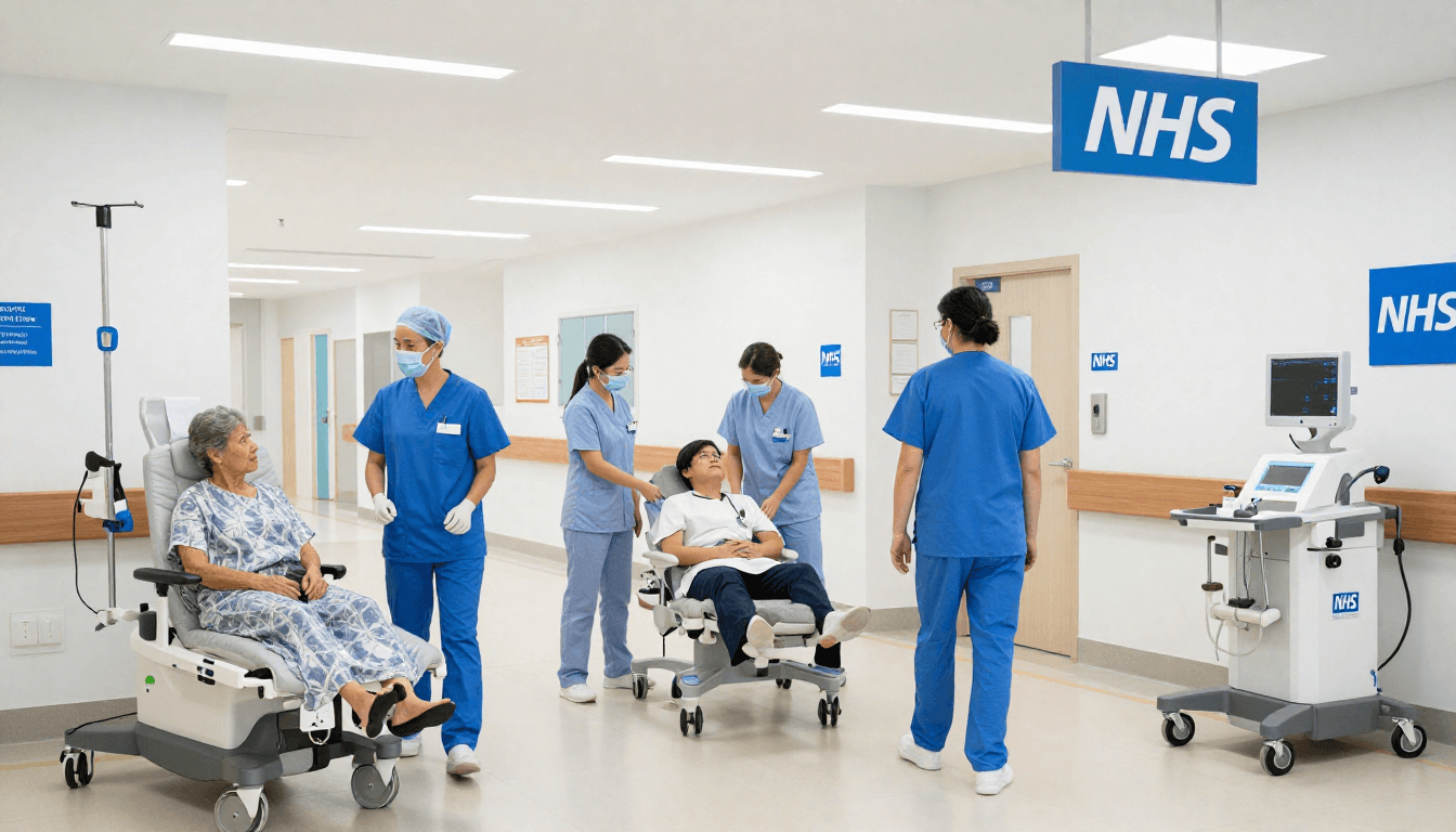 NHS doctors and nurses providing hospital services in the UK