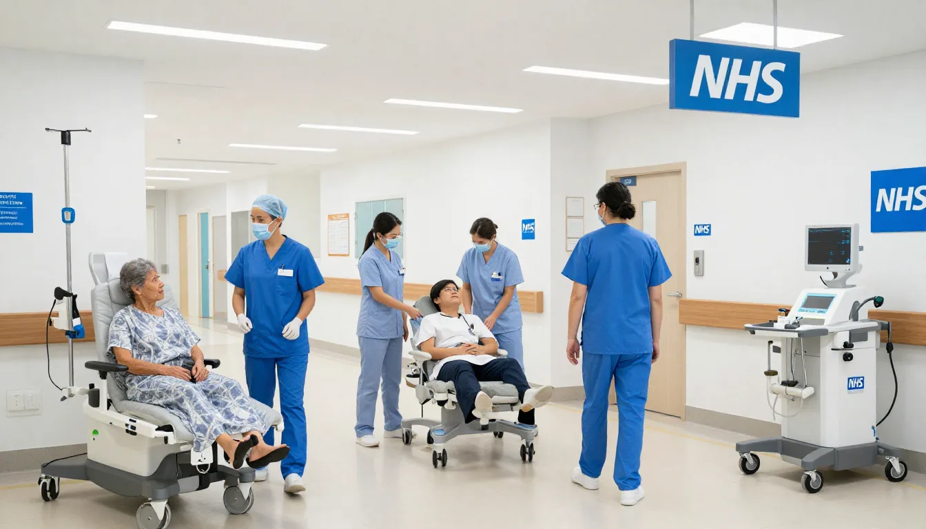 NHS doctors and nurses providing hospital services in the UK
