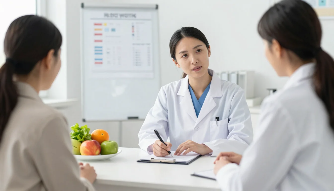 Digestive Health Partners consultation with dietitian and patient discussing gut health.