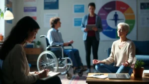 Emotional well-being and mental health illustration showing mindfulness, calmness, and emotional balance.