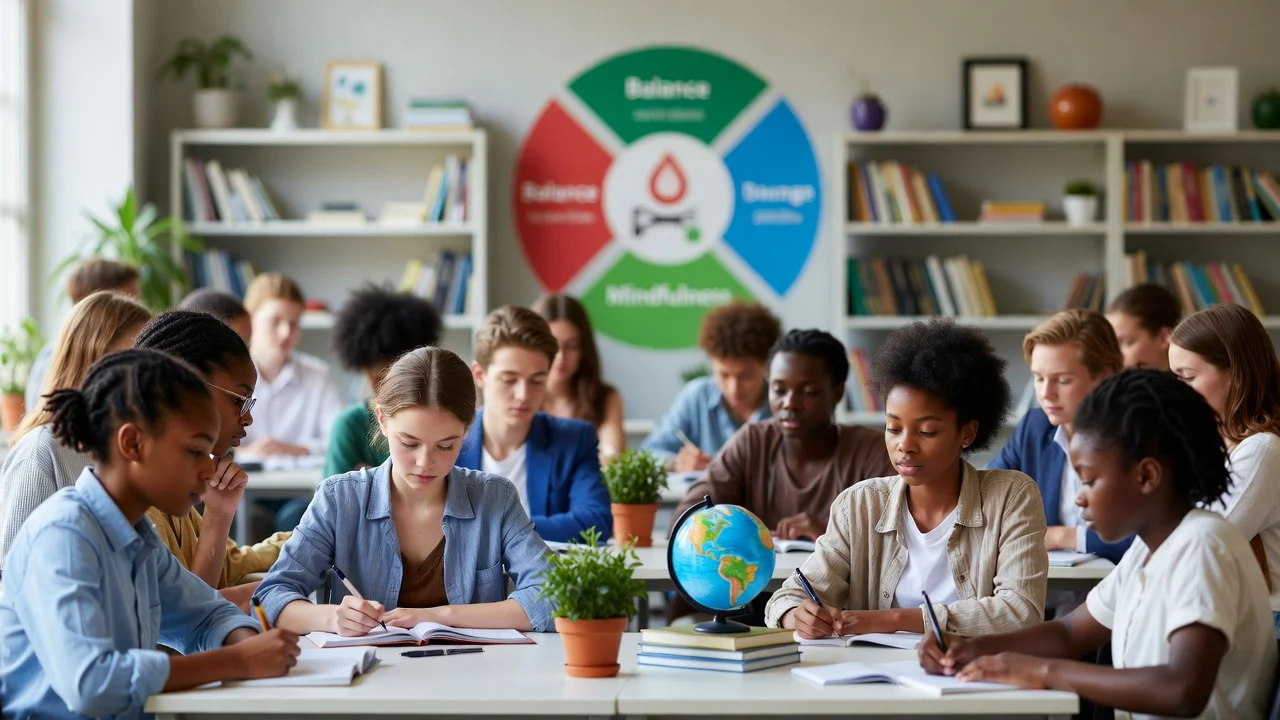 Learning checking points for mental health and well-being management in an educational and supportive environment.